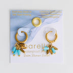 Howard's - Waterproof Earrings Hoop Kyanite Beaded Narelle Gold