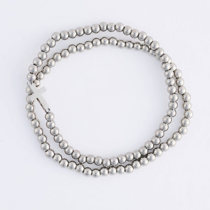 Howard's - Cross Bracelet Beaded Stretch Waterproof Narelle Duo Set