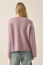 Pug Dog Solid Knit Relaxed-Fit Drop-Shoulder Sweater