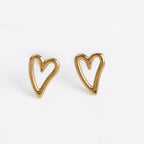 Howard's - Waterproof Earrings Heart Stud in Gold & Stainless Steel