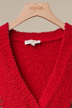 Mello. - Christmas Tree Embroidered Soft Cardigan