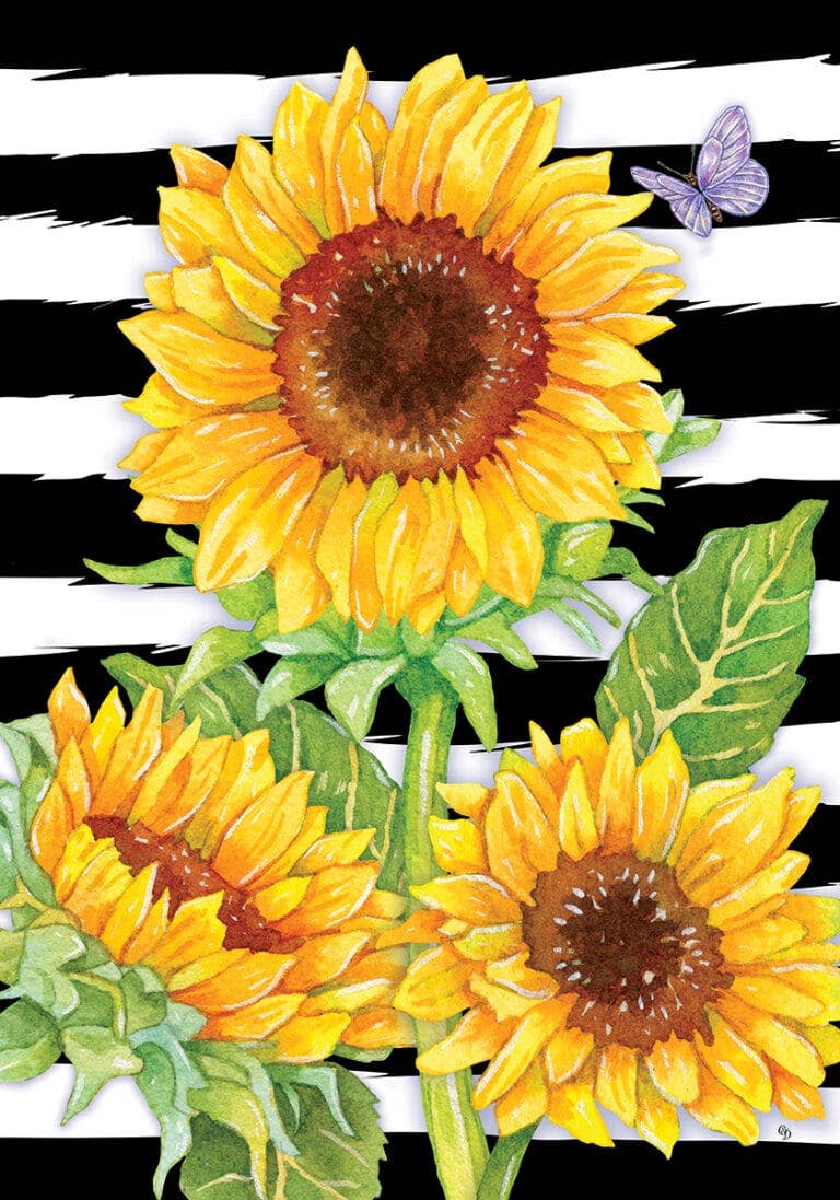 Custom Decor - Sunflower Stripes-FL - 28” x 40”
