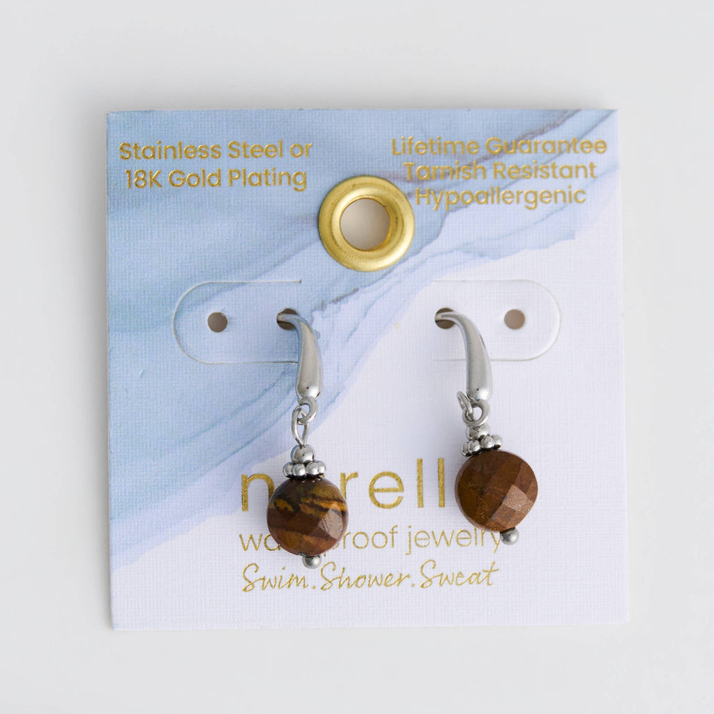 Howard's - Tiger Eye Earrings Drop Faceted Waterproof Narelle