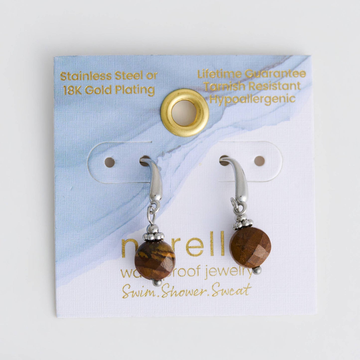 Howard's - Tiger Eye Earrings Drop Faceted Waterproof Narelle