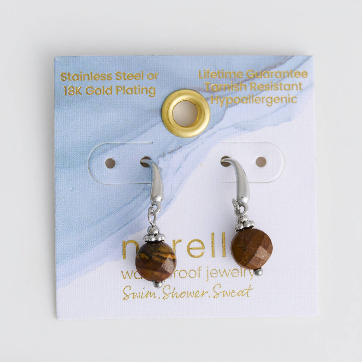Howard's - Tiger Eye Earrings Drop Faceted Waterproof Narelle