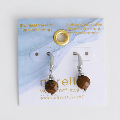 Howard's - Tiger Eye Earrings Drop Faceted Waterproof Narelle