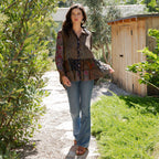 Young Threads - Front-Open Boho Shirt with Quilted Emb & Rayon Tiers