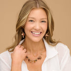 Charm Necklace 17" Collar Multi Pendant Layered Statement