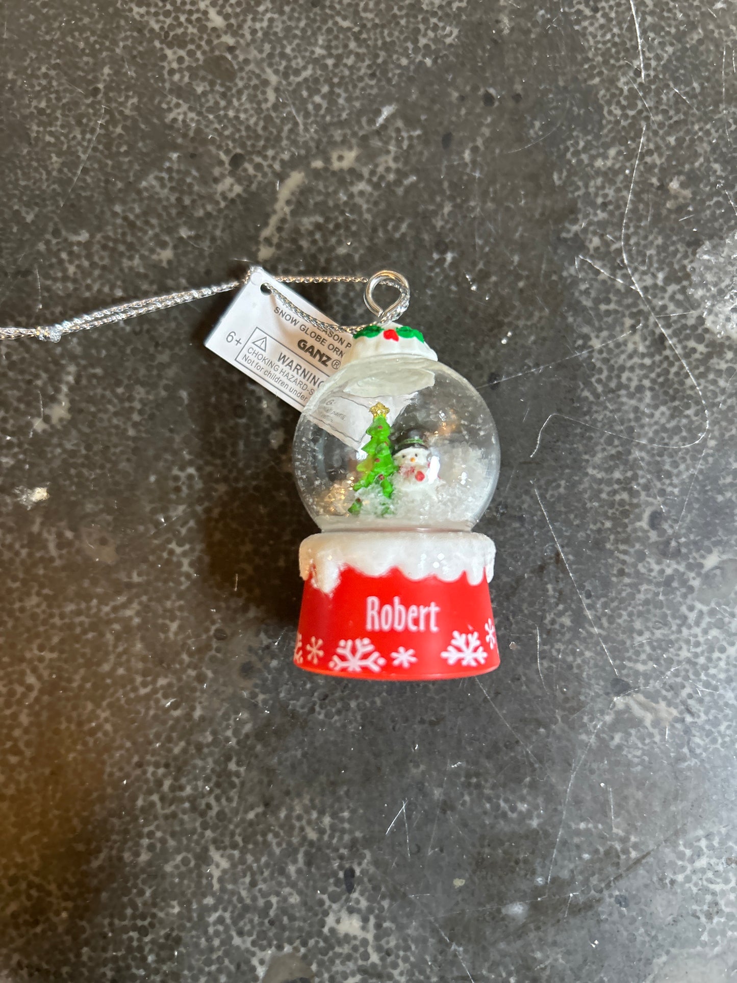 Robert Mini Christmas Snowglobe Ornament