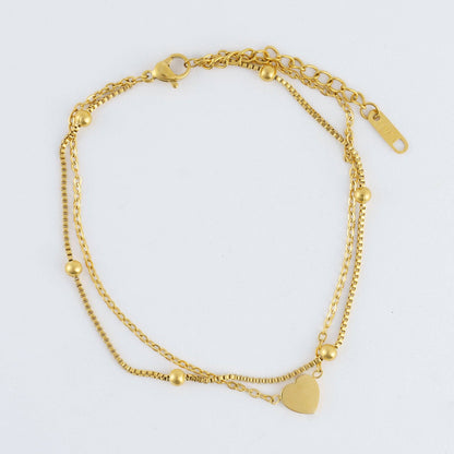 Howard's - Narelle Waterproof Gold Plated Multi Row  Heart Anklet