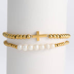 Howard's - Cross Bracelet Pearl Beaded Waterproof Narelle Duo Set