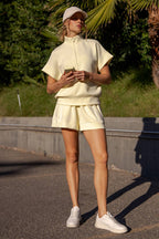 Rae Mode - MODAL SCUBA QUARTER ZIP SHORT SLEEVE TOP