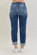 Judy Blue Jeans - Midrise Cuffed Boyfriend w Destroy
