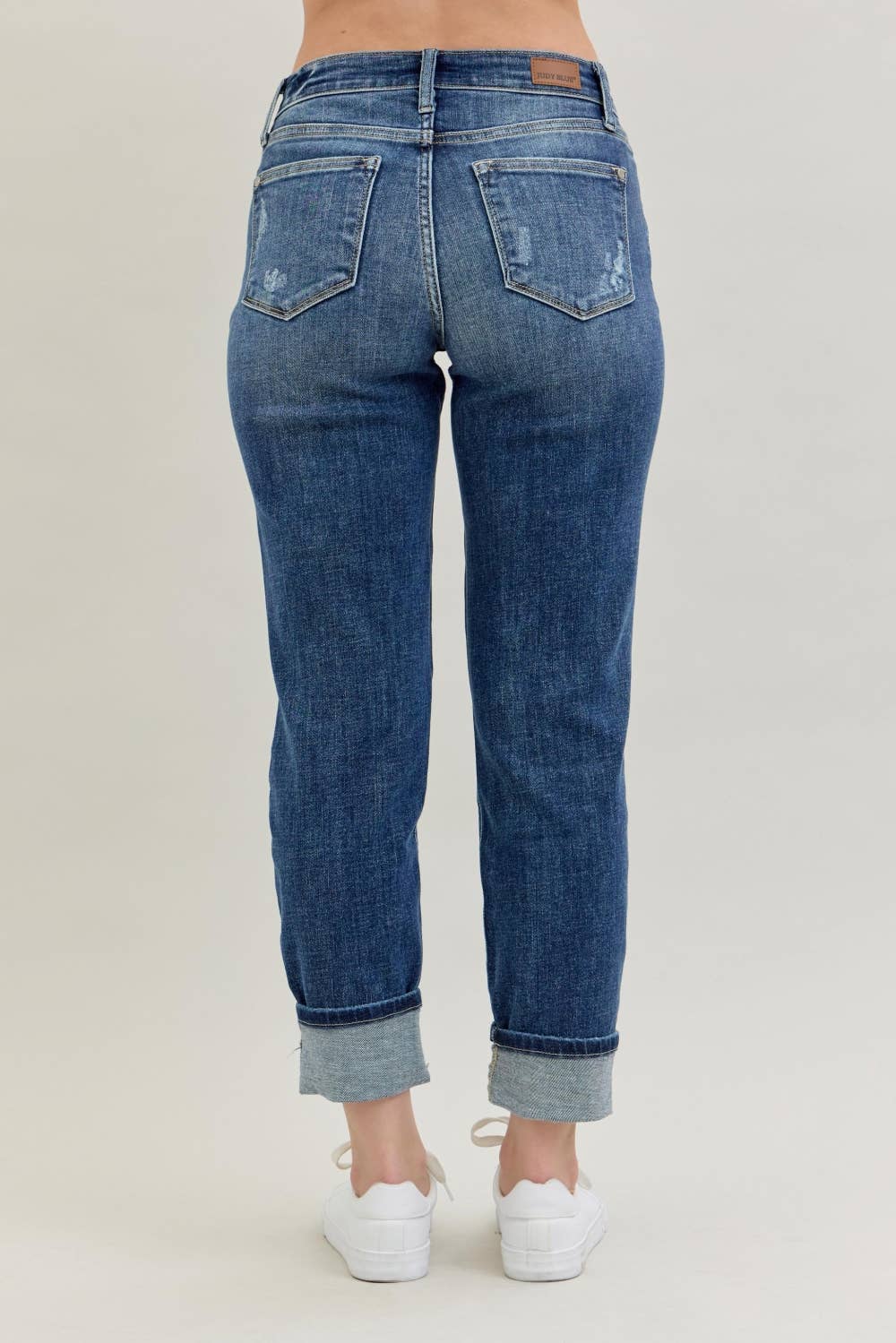 Judy Blue Jeans - Midrise Cuffed Boyfriend w Destroy