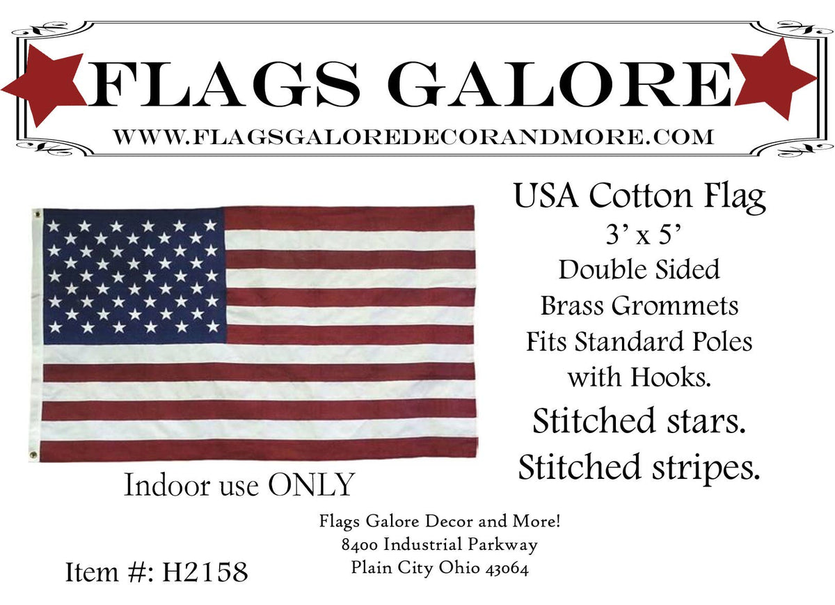 USA Cotton Stitched House Flag