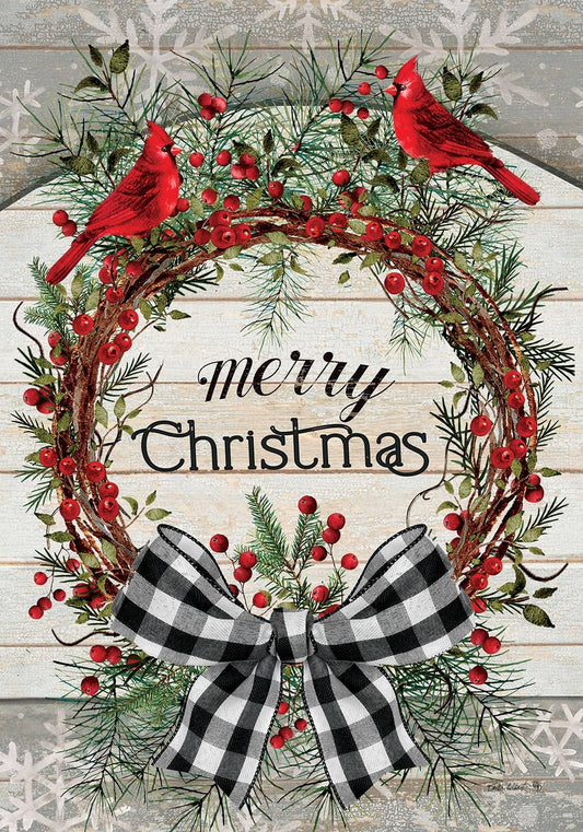 Berry Wreath-Flag - 12” x 18”