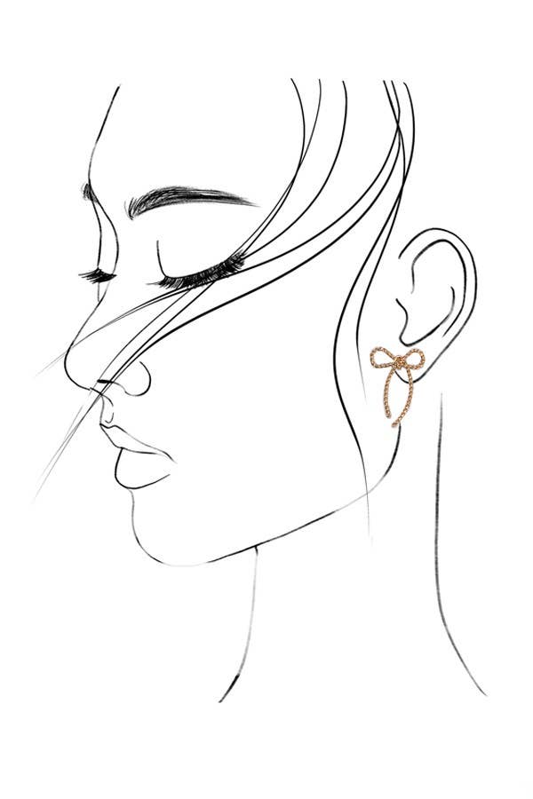 ROPE BOW DESIGN STUD EARRINGS |