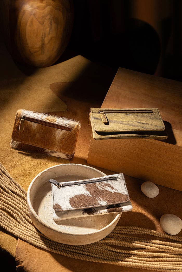 Myra Bag - COOKIE CRUNCH LEATHER AND HAIRON WALLET
