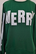 Main Strip - Merry Eyelet Lace Bow Sleeve Sweatshirt
