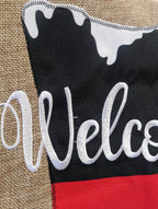 Christmas Decoration Snowman Top Hat Welcome Burlap 2-Sided Garden Flag 12.5x18"