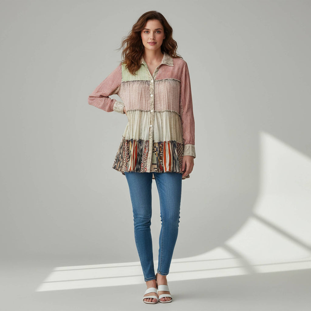 Young Threads - Limited Edition Sweater Knit Jhabla Top with Graceful Tiers