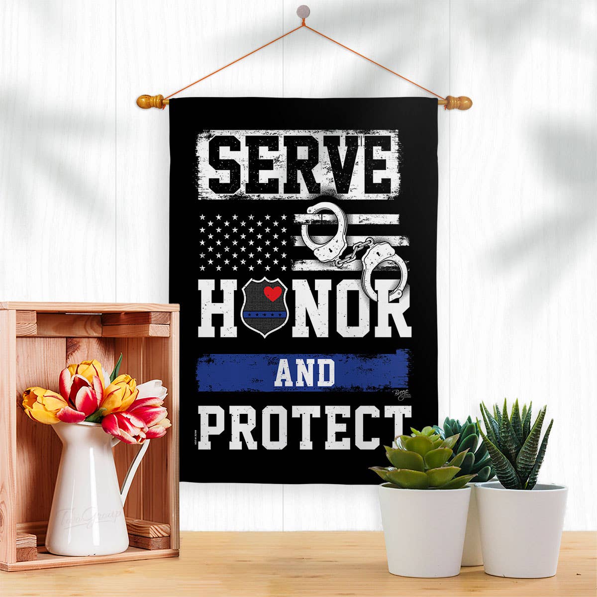 Two Group Flag Co - Serve Honor Protect First Responders Police Decor Flag