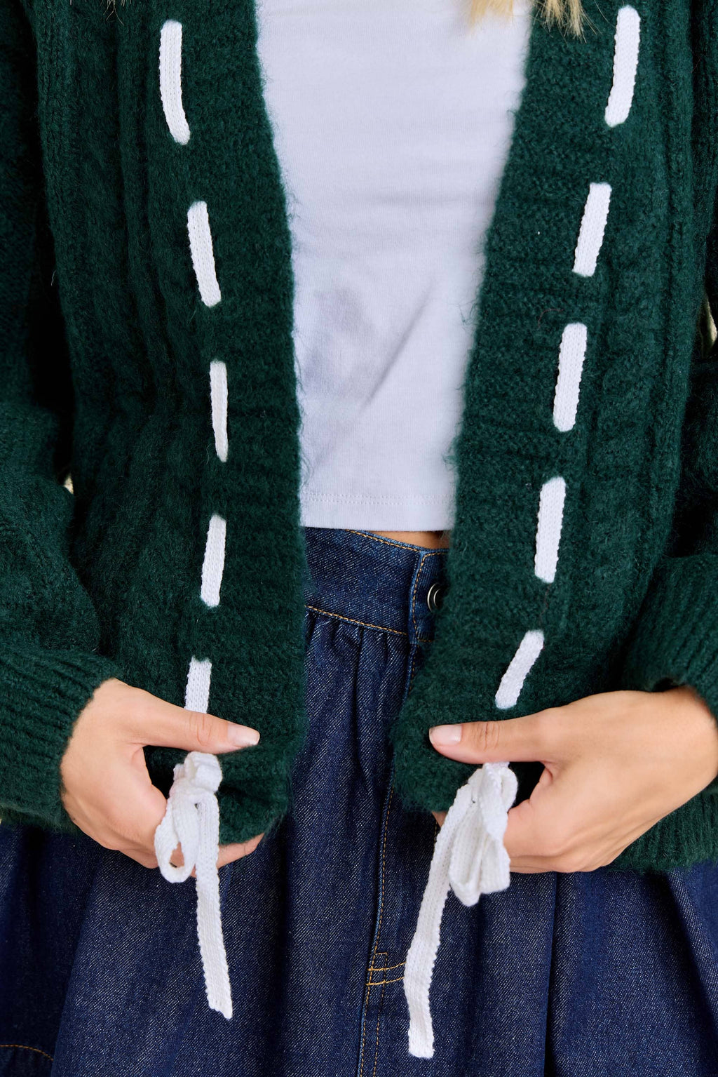 Festive Holiday Cable Knit Cardigan