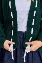 Festive Holiday Cable Knit Cardigan