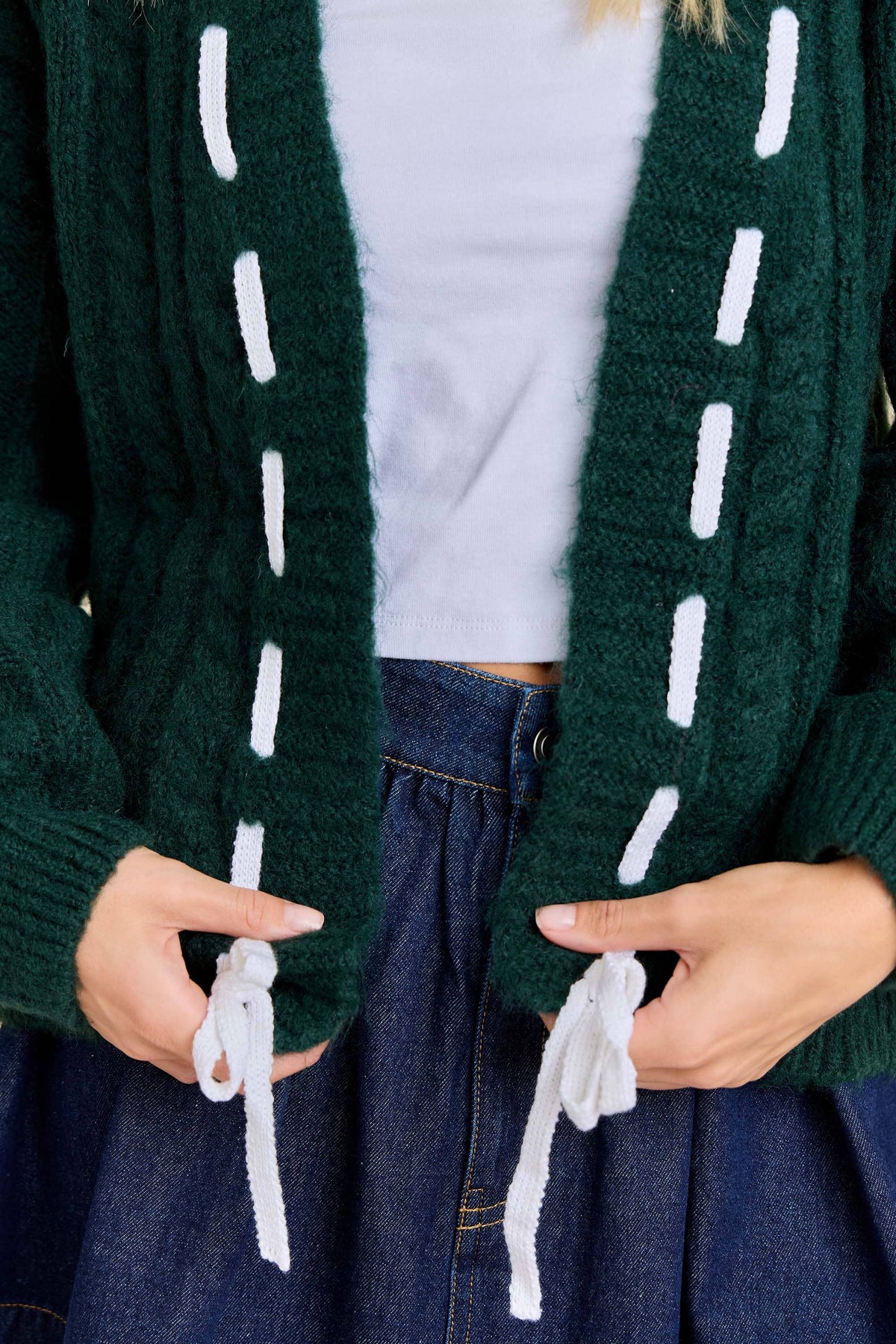 Festive Holiday Cable Knit Cardigan