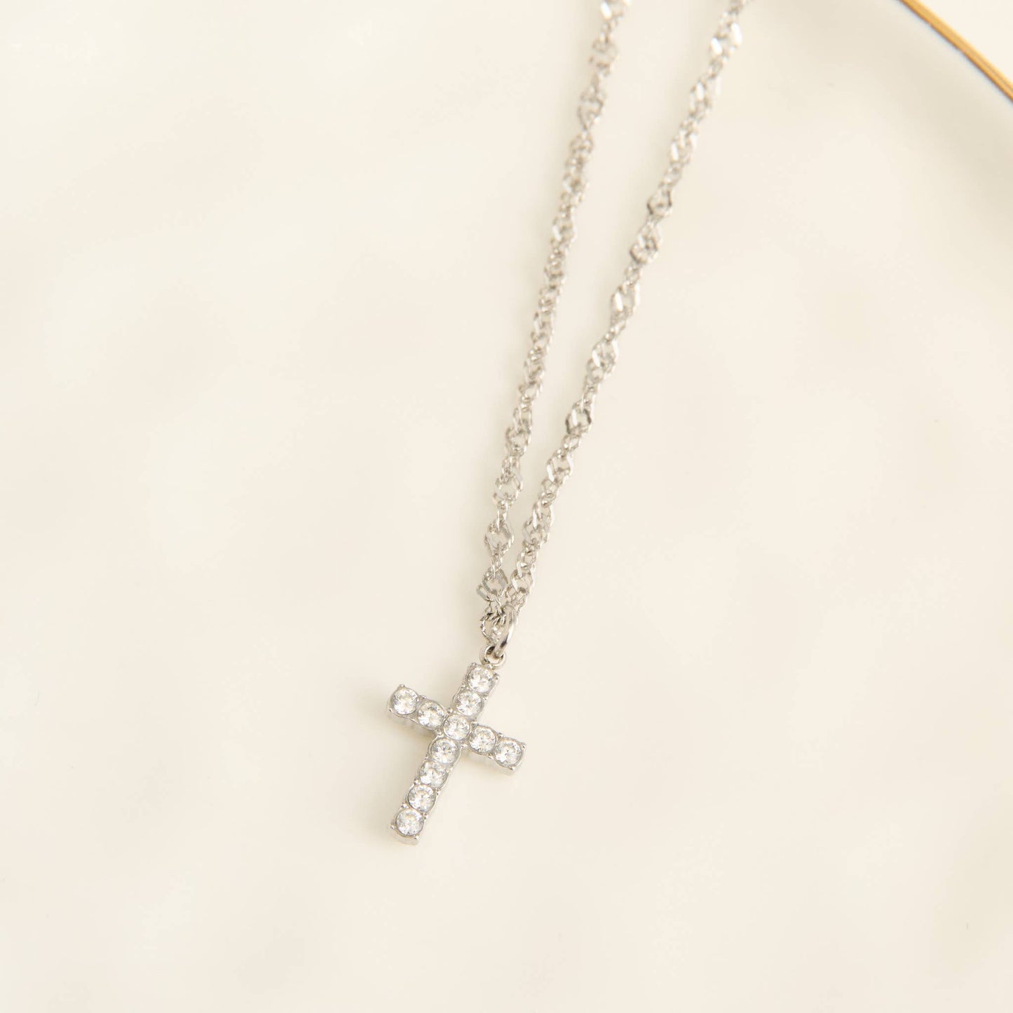 Howard's - Cross Necklace 16" Pave Pendant Waterproof Jewelry Narelle