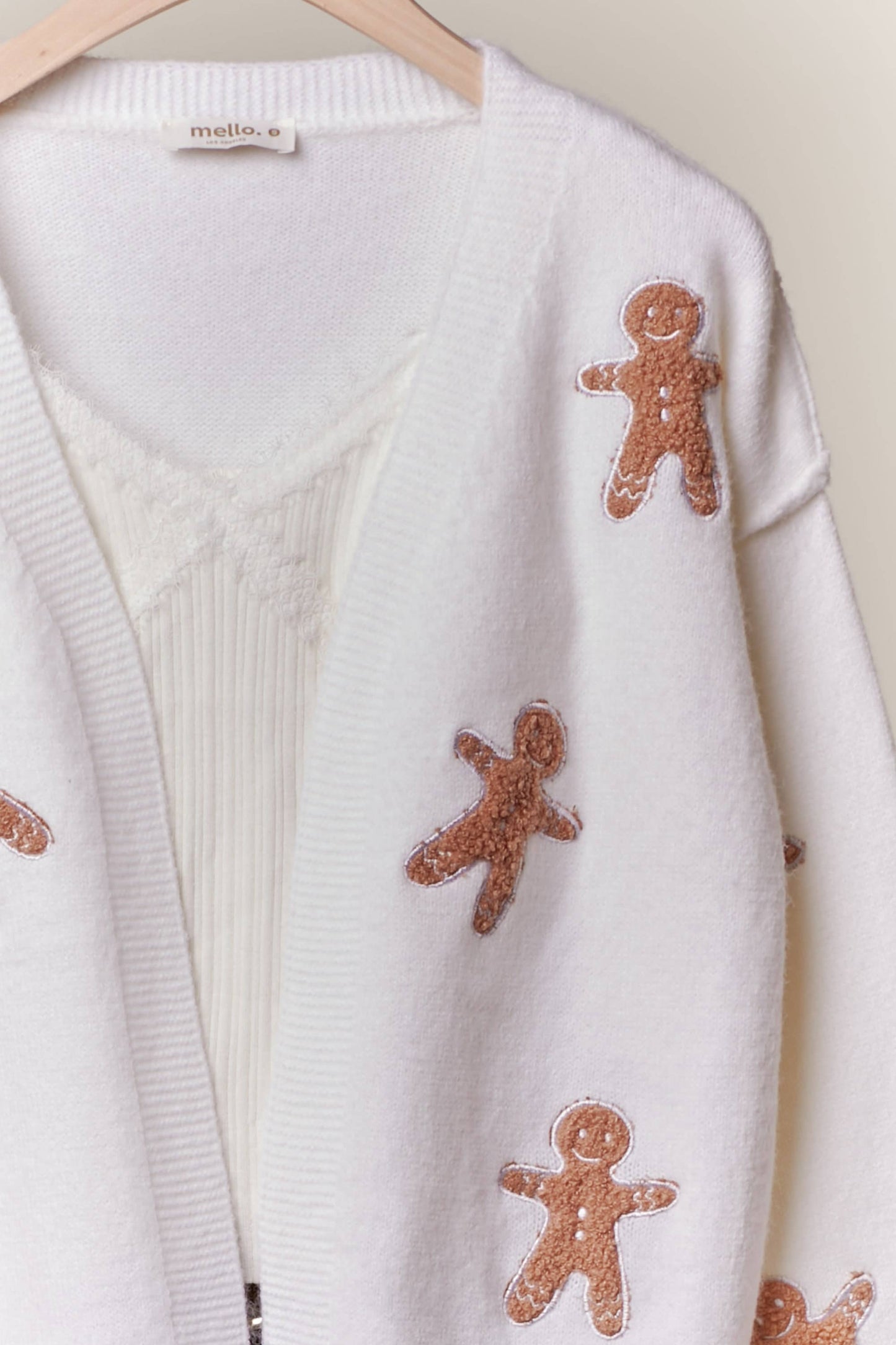 Mello. - Gingerbread Man Patch Cardigan
