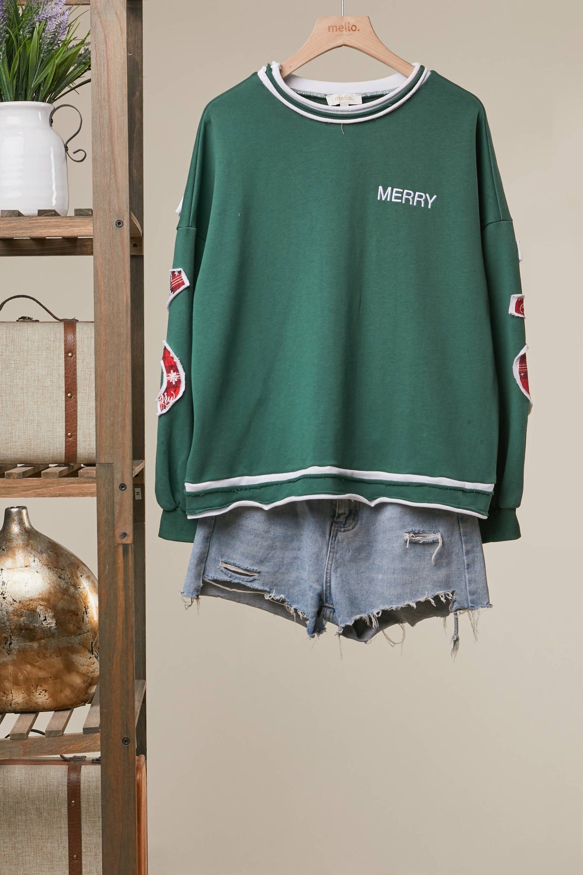 Christmas Back Lettering Sweatshirt-Mello