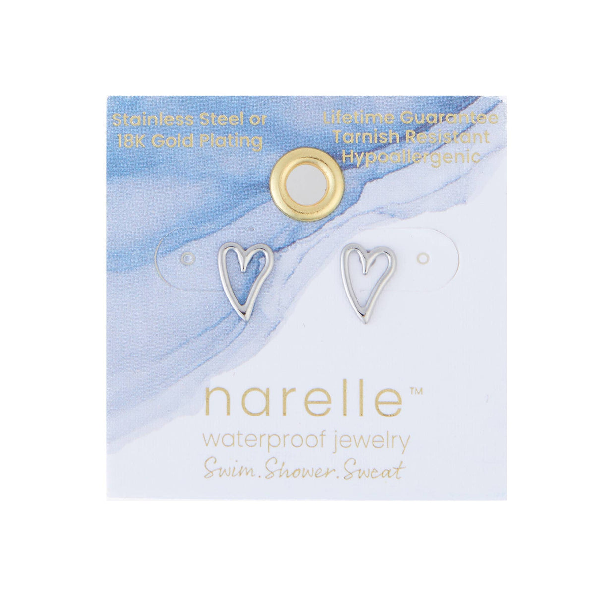 Howard's - Waterproof Earrings Heart Stud in Gold & Stainless Steel