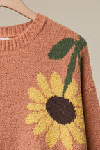 Sunlit Bloom Patch Sweater-Mello