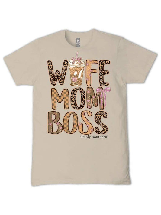 simply southern Wife Mom Boss T-Shirt