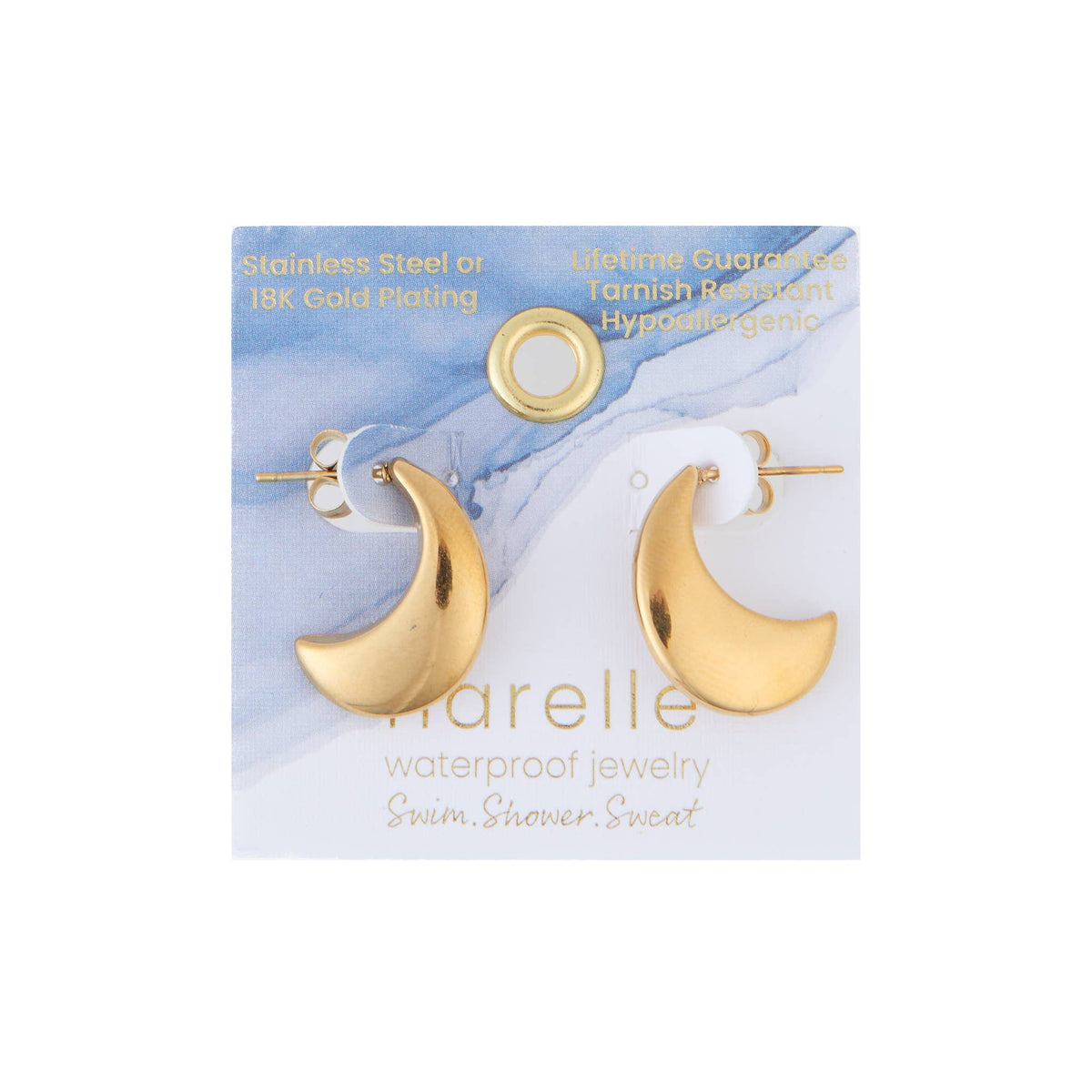 Howard's - Waterproof Earrings Pointed Waterdrop Stud in Gold & Steel