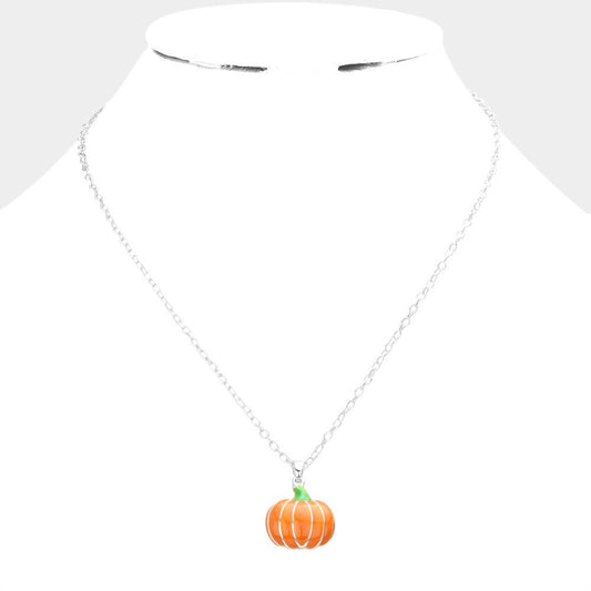 Sensibling Corp. - Enamel Pumpkin Pendant Necklace