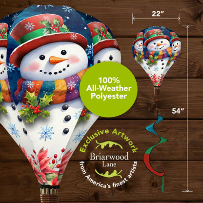 Briarwood Lane - Friendly Snowman Hot Air Balloon Spinner