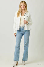 Alex Washed Denim Peplum Jacket