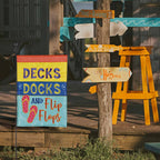 Flag Deck Docks And Flip Flops 13x18