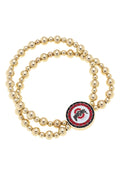 Canvas Style - Ohio State Buckeyes Pave Disc 2-Row Ball Bead Bracelet