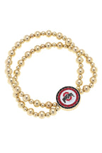Canvas Style - Ohio State Buckeyes Pave Disc 2-Row Ball Bead Bracelet