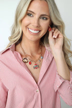 Canvas Style - Ohio State Buckeyes Pave Outline Earrings