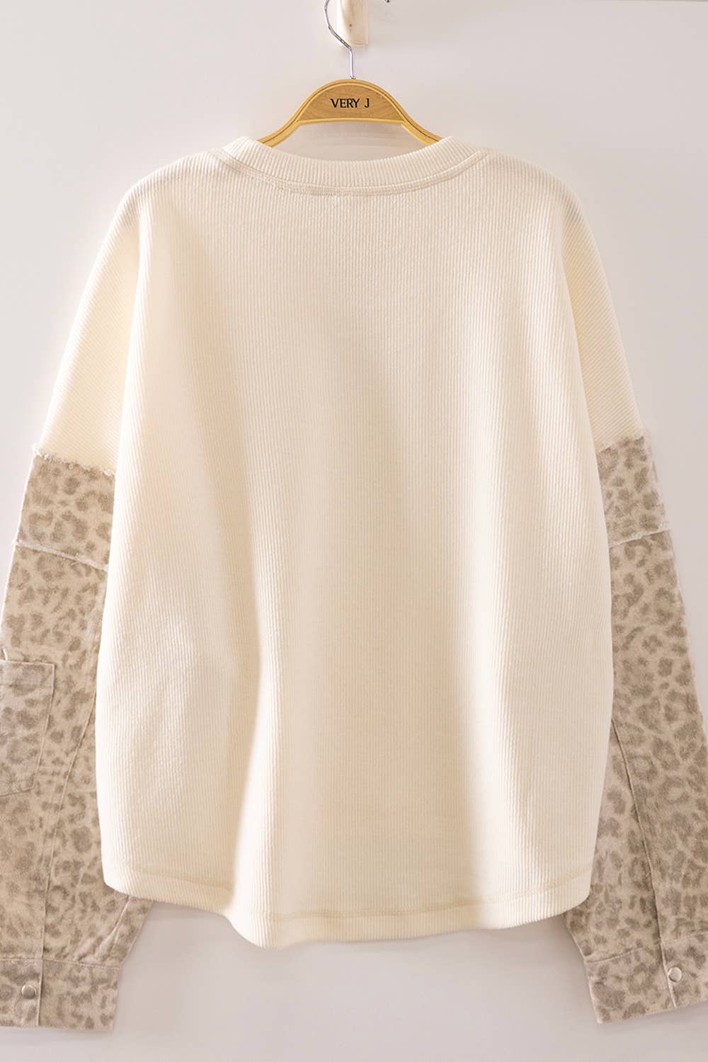 Carmen Contrast Print Sleeve Thermal Top