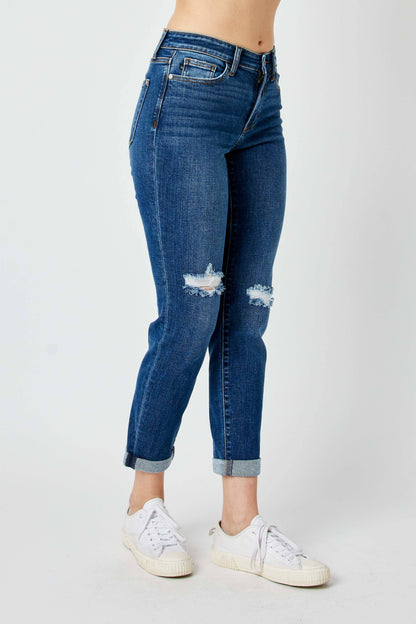 Judy Blue Jeans - Mid Rise Distressed Slim Jean