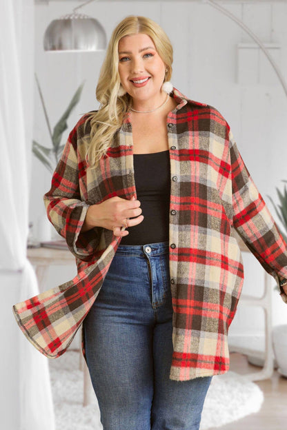 Pretty PLUS CHECK SHIRTJACKET LONG SLEEVE