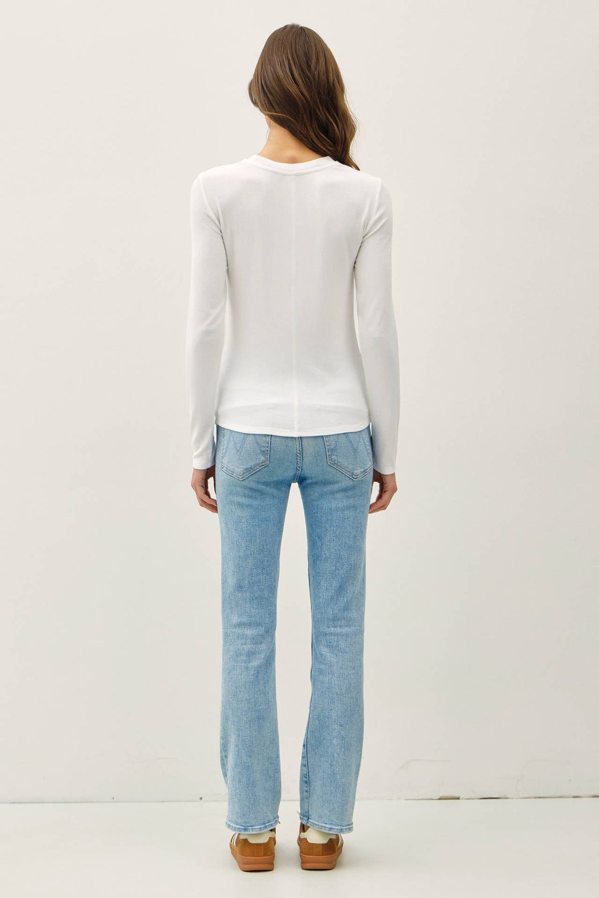 MODAL CLASSIC RIBBED LONGSLEEVE HENLEY BASIC TOP