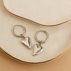 Howard's - Waterproof Earrings Narelle Heart Charm Hoop Gold & Steel
