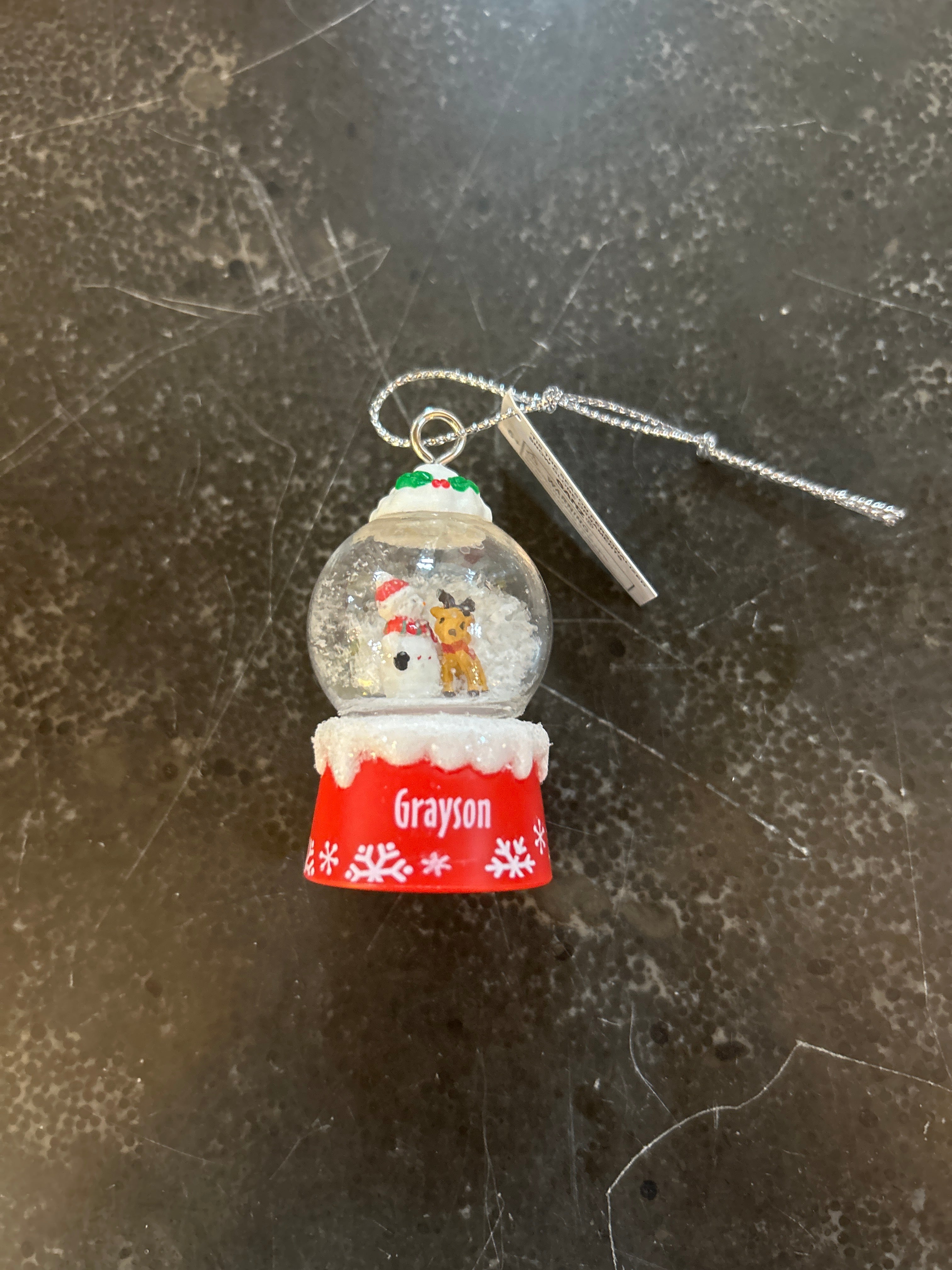 Grayson Mini Snow Globe Ornament