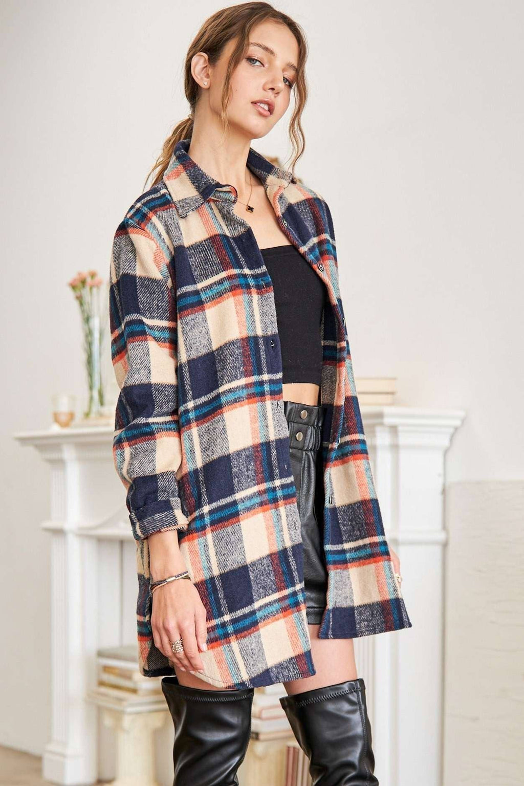 ADORA LA - CEJ1987A - CLASSIC FLANNEL SHACKET